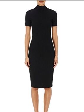 L'AGENCE Ami Mock Turtleneck Dress Black Sz XS